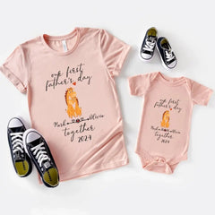 Dad And Me Matching Shirts - Our First Father's Day Custom Name Gift - OLESA