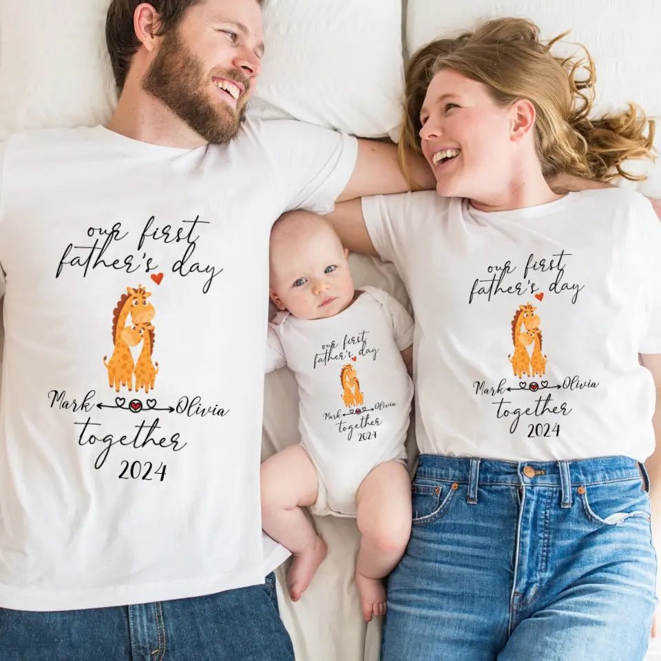 Dad And Me Matching Shirts - Our First Father's Day Custom Name Gift - OLESA