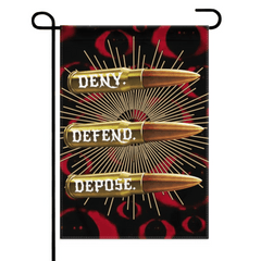 Deny,Defend and Depose Themed Bullet Decorative Flag - A Gift For Friend,Family,Colleagues,Roommates - OLESA