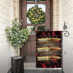 Deny,Defend and Depose Themed Bullet Decorative Flag - A Gift For Friend,Family,Colleagues,Roommates - OLESA