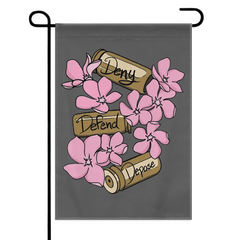 Deny,Defend and Depose Themed Pink Flower Decorative Flag - A Gift For Friend,Family,Colleagues,Roommates - OLESA