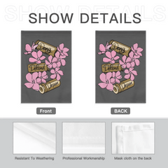 Deny,Defend and Depose Themed Pink Flower Decorative Flag - A Gift For Friend,Family,Colleagues,Roommates - OLESA