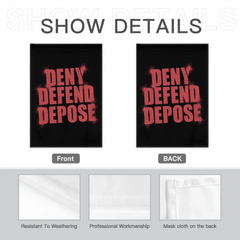 Deny,Defend and Depose Themed Spray Paint Text Effect Garden Decorative Flag - A Gift For Friend,Family,Colleagues,Roommates - OLESA