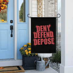 Deny,Defend and Depose Themed Spray Paint Text Effect Garden Decorative Flag - A Gift For Friend,Family,Colleagues,Roommates - OLESA
