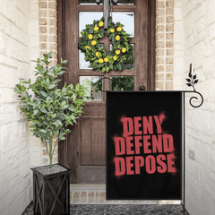 Deny,Defend and Depose Themed Spray Paint Text Effect Garden Decorative Flag - A Gift For Friend,Family,Colleagues,Roommates - OLESA