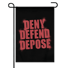 Deny,Defend and Depose Themed Spray Paint Text Effect Garden Decorative Flag - A Gift For Friend,Family,Colleagues,Roommates - OLESA