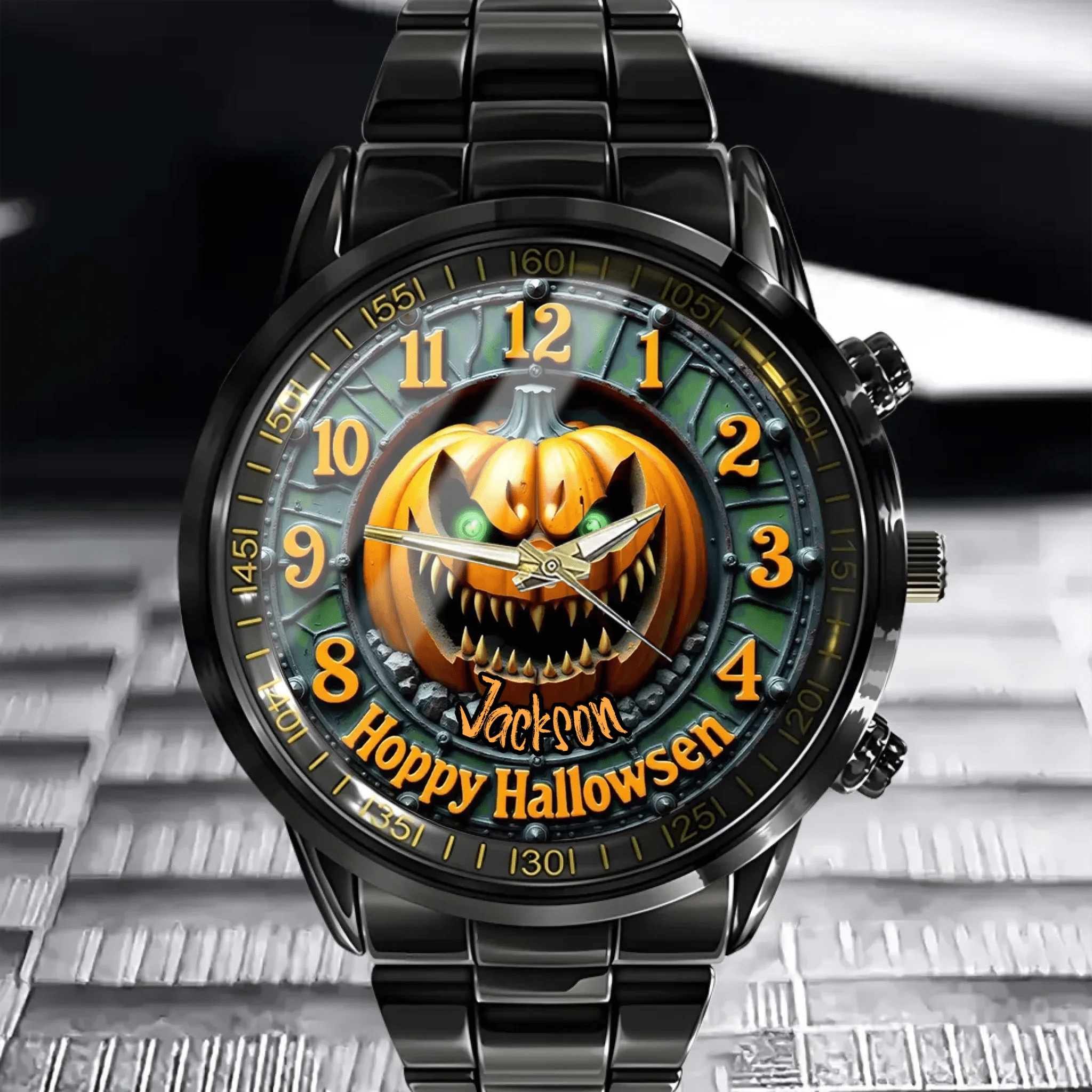 🎃Devil Pumpkin Custom Watch - Personalized Name - Halloween Gifts - OLESA