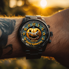 🎃Devil Pumpkin Custom Watch - Personalized Name - Halloween Gifts - OLESA