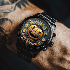 🎃Devil Pumpkin Custom Watch - Personalized Name - Halloween Gifts - OLESA