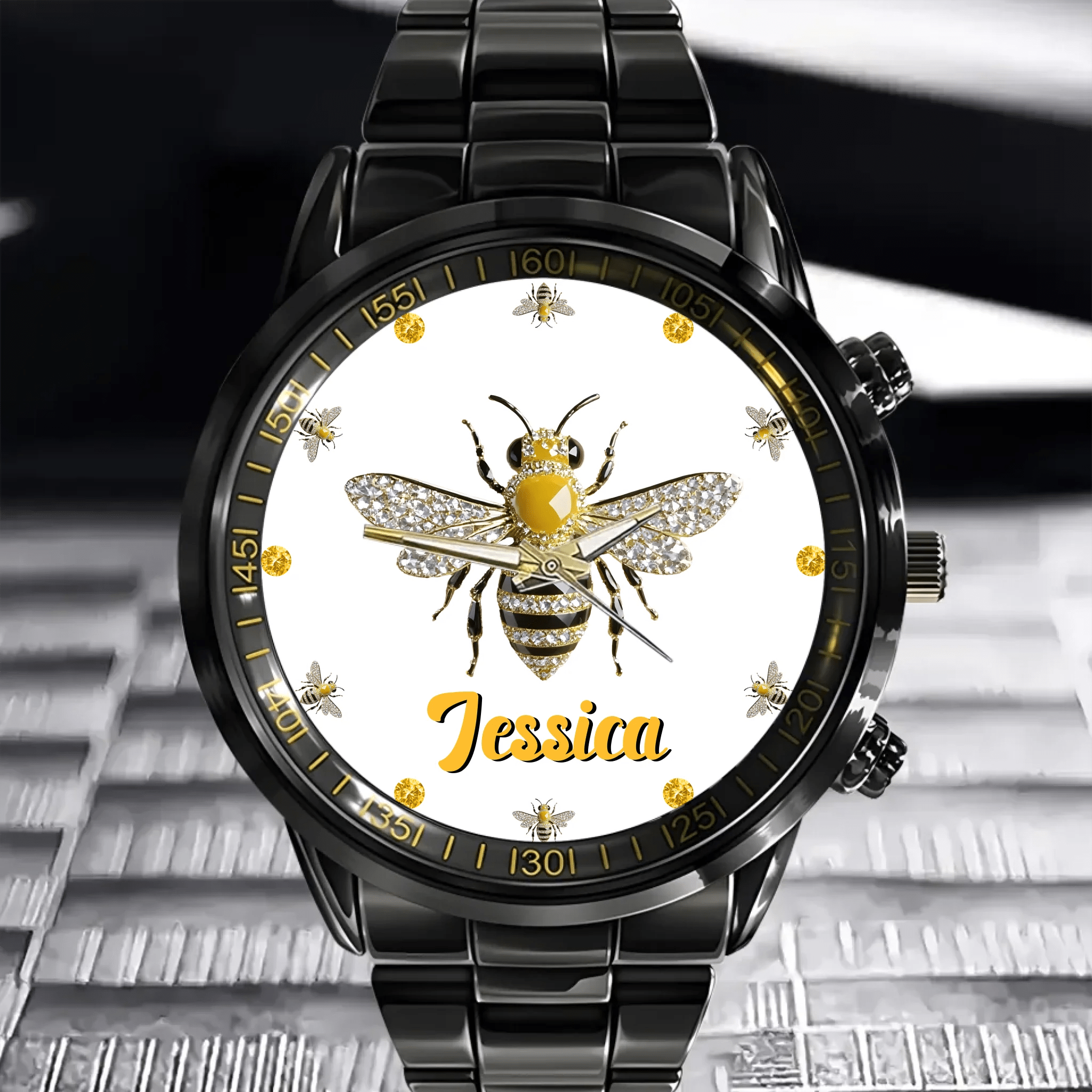 🐝Diamond Bee Customized Watch - Personalized Name Watch - OLESA
