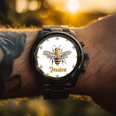 🐝Diamond Bee Customized Watch - Personalized Name Watch - OLESA