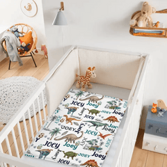 Dinosaur Century - Personalised Name Dinosaur Blanket - Gifts for Children,family - OLESA