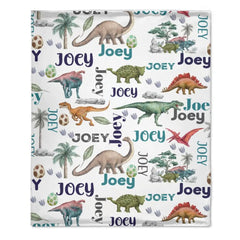 Dinosaur Century - Personalised Name Dinosaur Blanket - Gifts for Children,family - OLESA