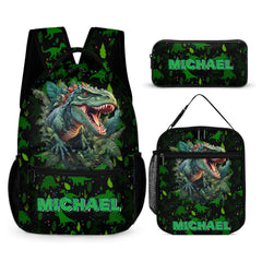 Dinosaur in Tropical Forest Custom Backpack - Personalized Name - OLESA