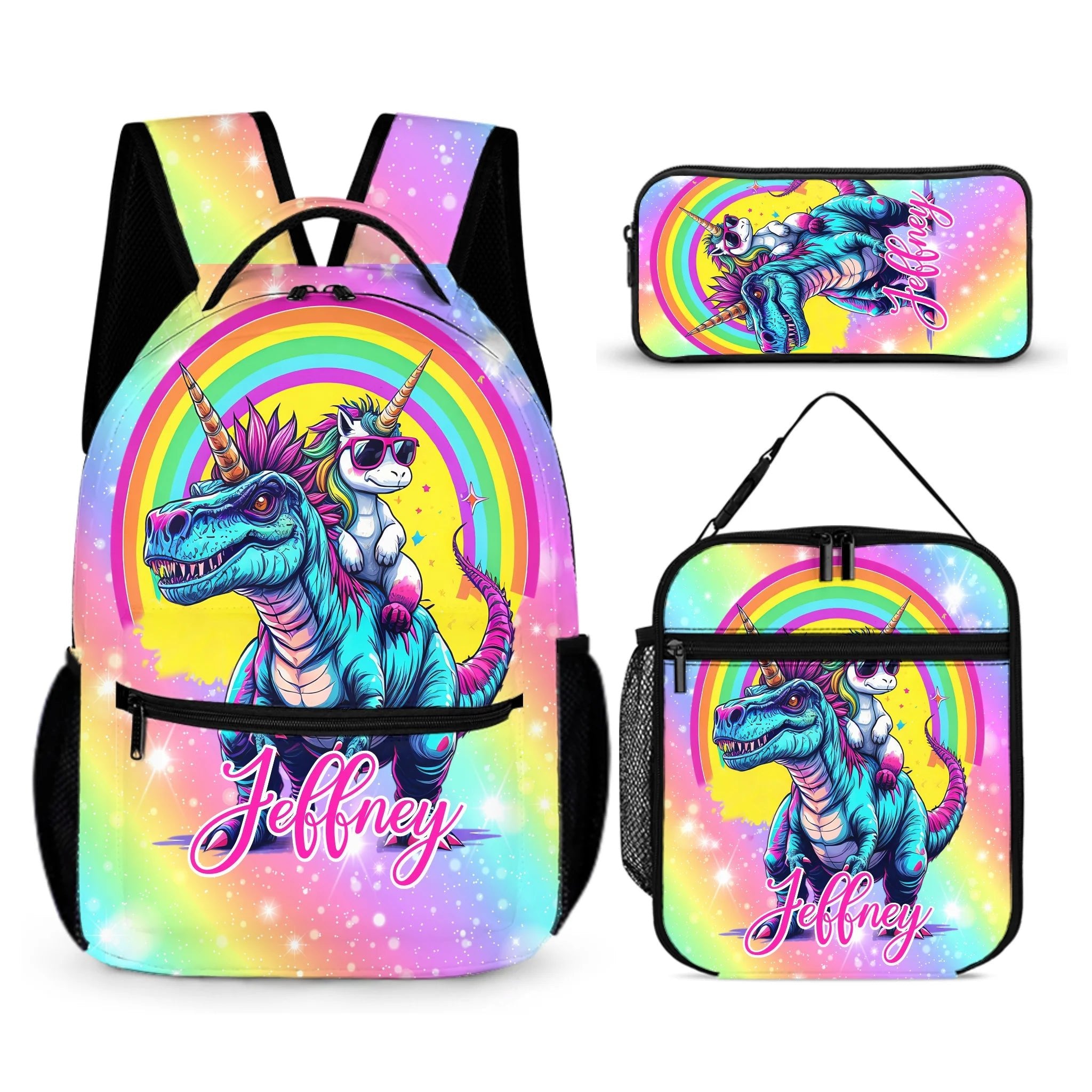 Dinosaur Unicorn Backpack - Personalized Name Backpack - School Season Gift - OLESA