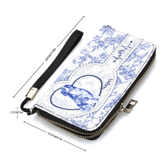 Dog Lover Gift Custom Toile De Jouy French Style - Personalized Long Wallet - OLESA