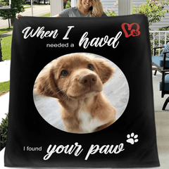 Dog Memorial - Personalized Photo Flannel Blanket - OLESA