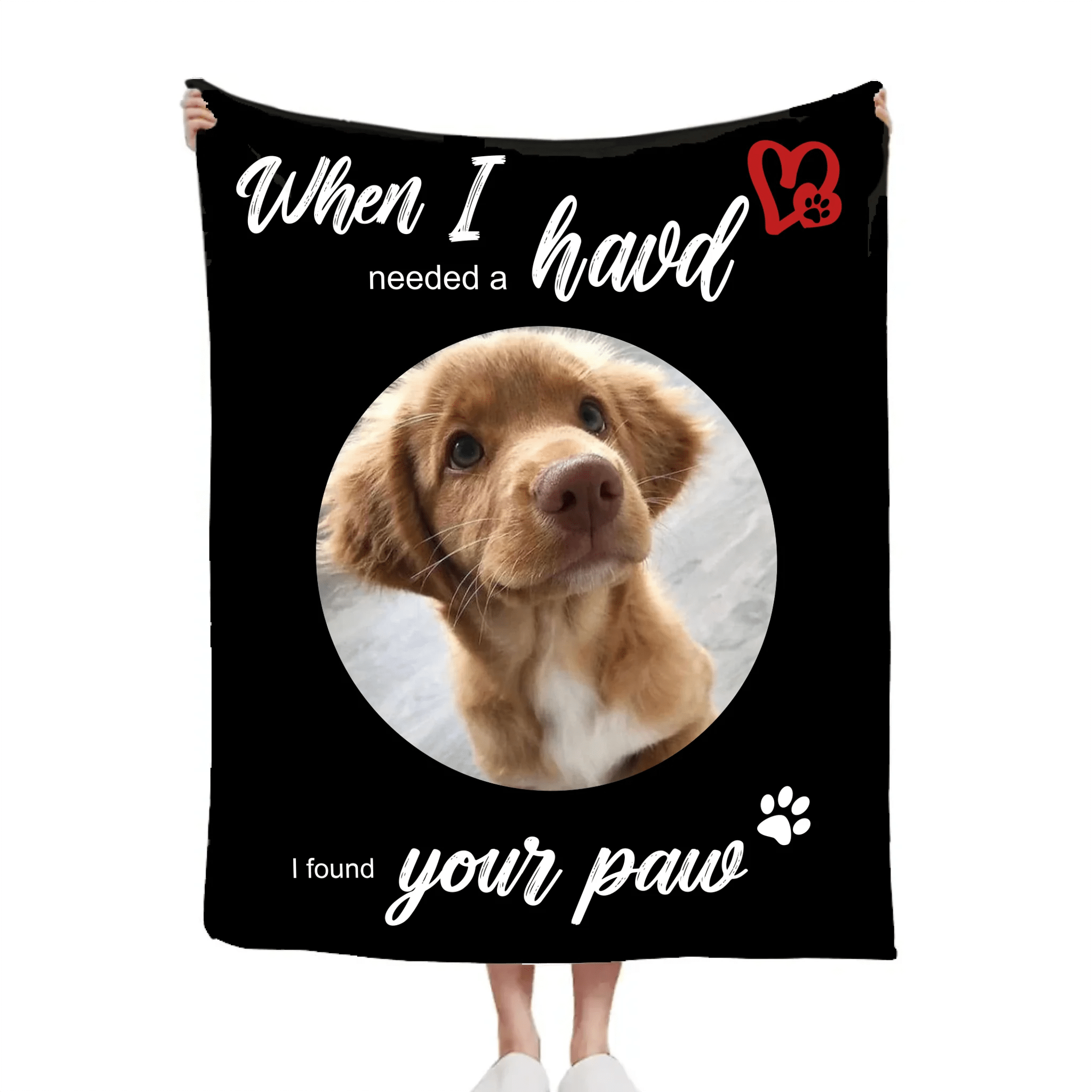 Dog Memorial - Personalized Photo Flannel Blanket - OLESA