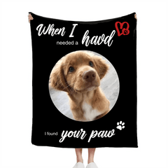 Dog Memorial - Personalized Photo Flannel Blanket - OLESA
