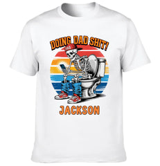 Doing Dad Shit | Funny Skeleton Toilet Sublimation Design - Personalized Father Clothes - OLESA