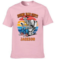 Doing Dad Shit | Funny Skeleton Toilet Sublimation Design - Personalized Father Clothes - OLESA