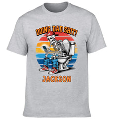 Doing Dad Shit | Funny Skeleton Toilet Sublimation Design - Personalized Father Clothes - OLESA