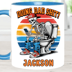 Doing Dad Shit | Funny Skeleton Toilet Sublimation Design - Personalized Father Mug - OLESA