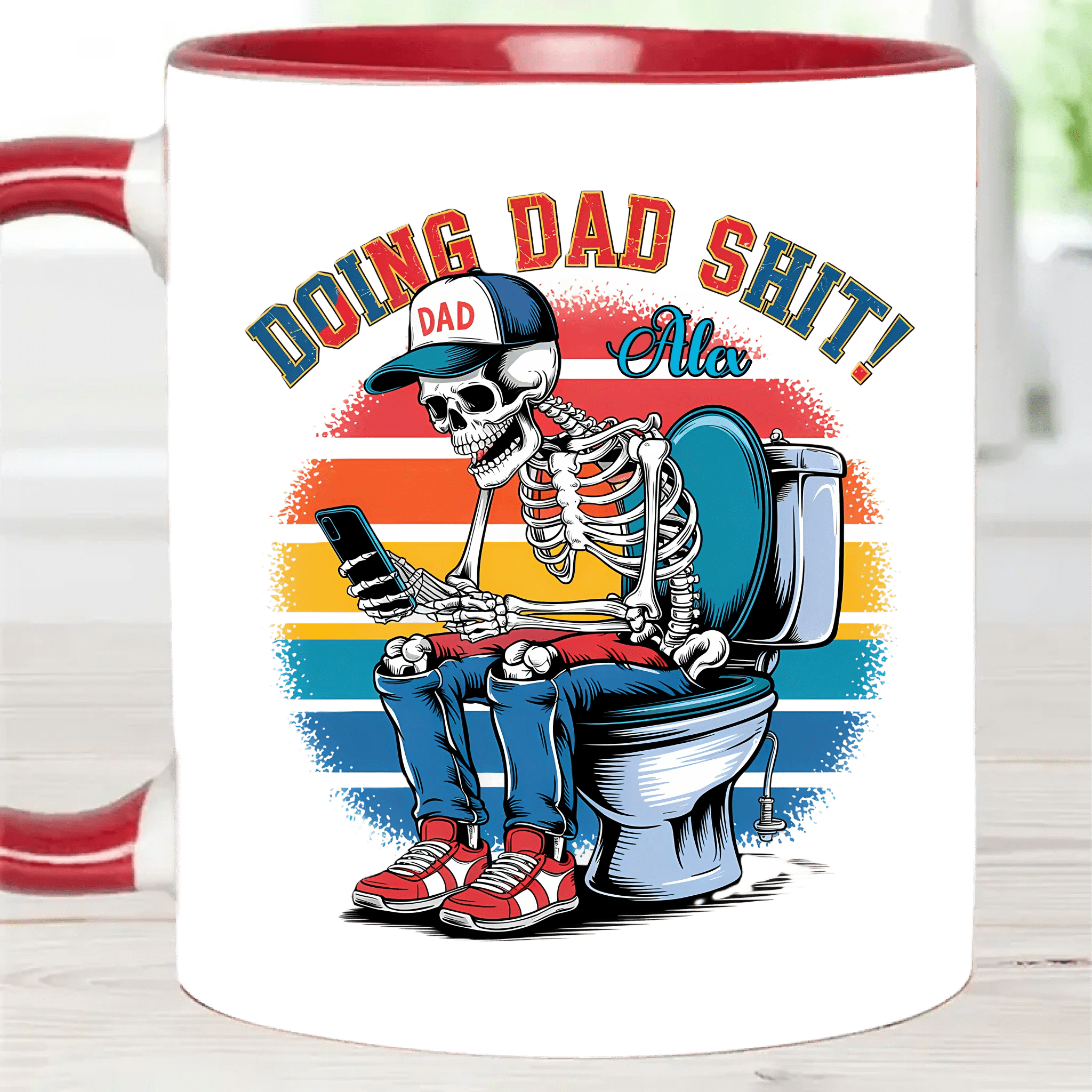 Doing Dad Shit - Personalized Father Accent Mug - OLESA