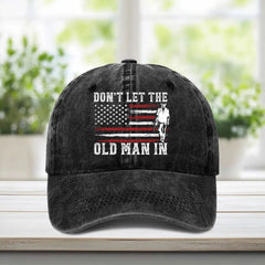 Don't Let The Old Man In - American Flag Vintage Baseball Denim Cap - OLESA