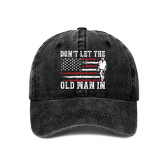 Don't Let The Old Man In - American Flag Vintage Baseball Denim Cap - OLESA