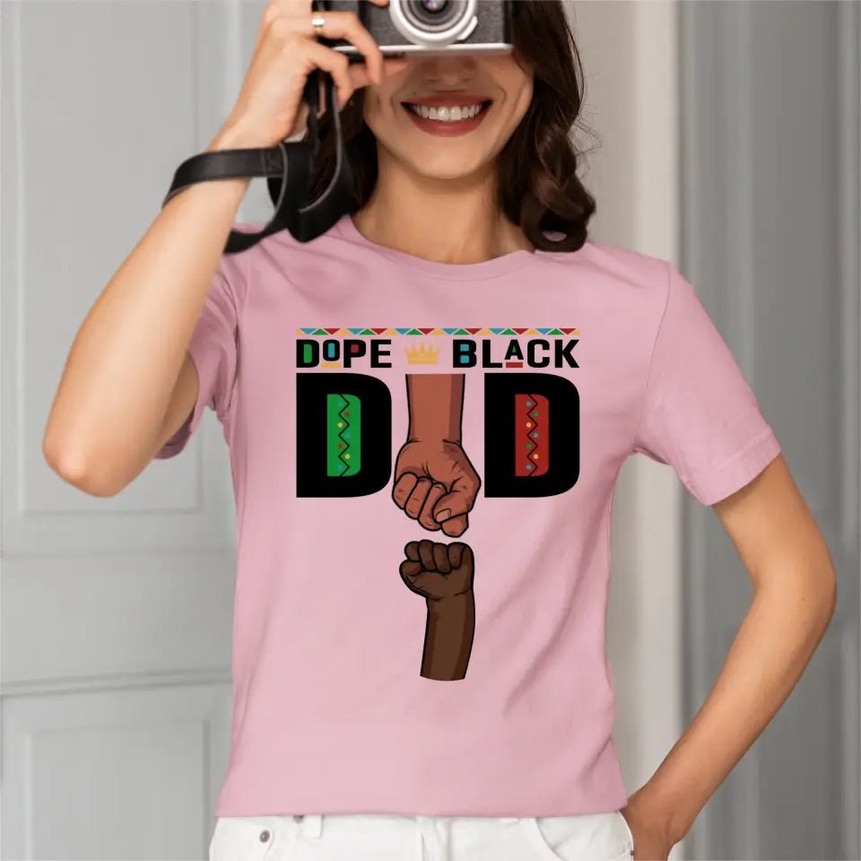 Dope Black Dad Fist Bump Father‘s Day Gift Personalized Shirt - OLESA