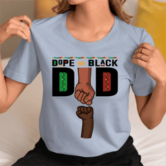 Dope Black Dad Fist Bump Father‘s Day Gift Personalized Shirt - OLESA