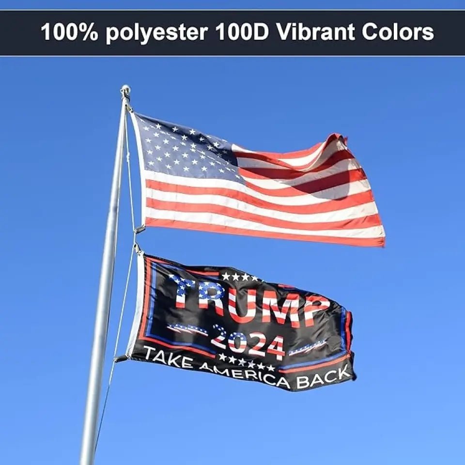Double - Sided Flag With Bright Patriotic Colors - Take Back America - Trump Flag - OLESA