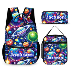 Dreamy Starry Universe Custom Backpack - Personalized Name - Planet Enthusiast Gift - OLESA