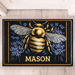 🐝Flower Bee Customized Floor Mat - Personalized Name Door Mat - OLESA