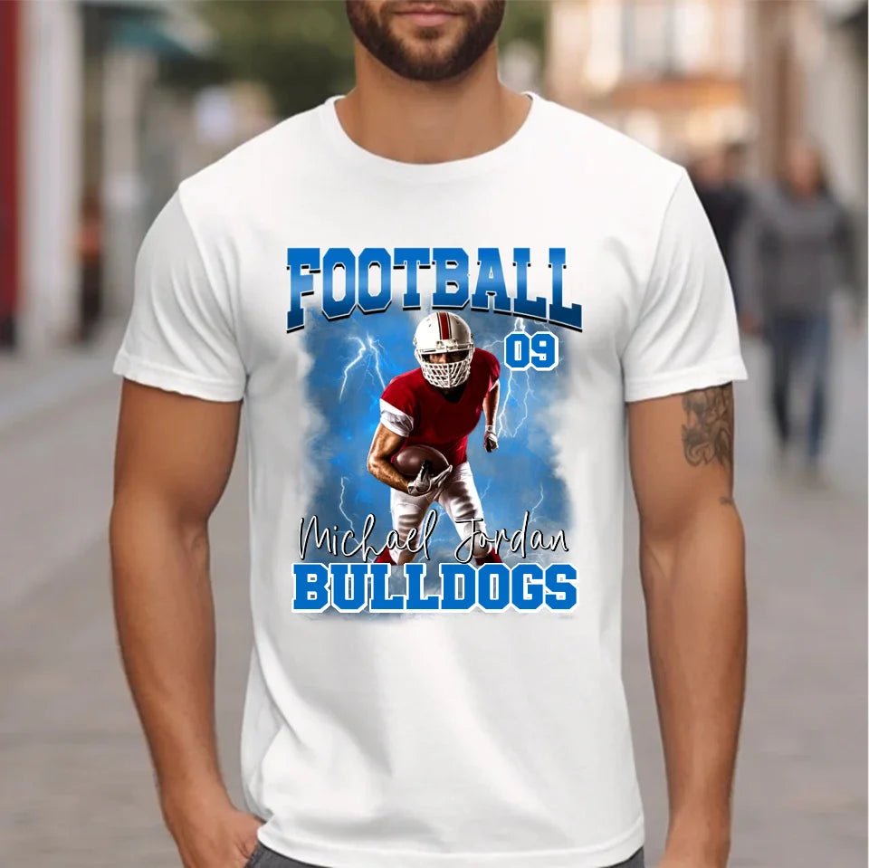 Football Theme - Personalised Photo T-Shirt - Gifts for Football Fans,Players - OLESA