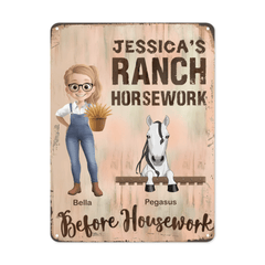 Forget The She Shed I Need A B!tch Barn Horse Ranch Painting - Personalized Metal Sign - OLESA
