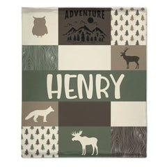 Free shipping✈️Customized Boy Names Nature Themed Baby Blanket, Great Birthday Gift - OLESA