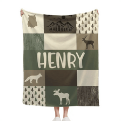 Free shipping✈️Customized Boy Names Nature Themed Baby Blanket, Great Birthday Gift - OLESA