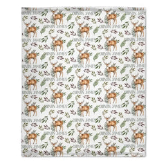 Free shipping✈️Deer Blanket for Boys, Customized Name Baby Boy Blanket, Gift for Baby - OLESA