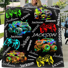 Free Shipping✈️Game Controller Truck Blanket, Gamer Gift for Kids Boys Teen Adults - OLESA