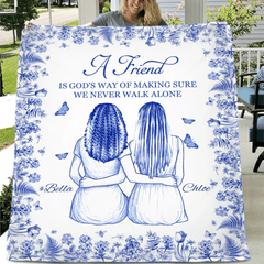 Friendship Makes One No Longer Feel Lonely - Personalized Blanket - A Gift for Friends - OLESA