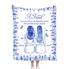 Friendship Makes One No Longer Feel Lonely - Personalized Blanket - A Gift for Friends - OLESA