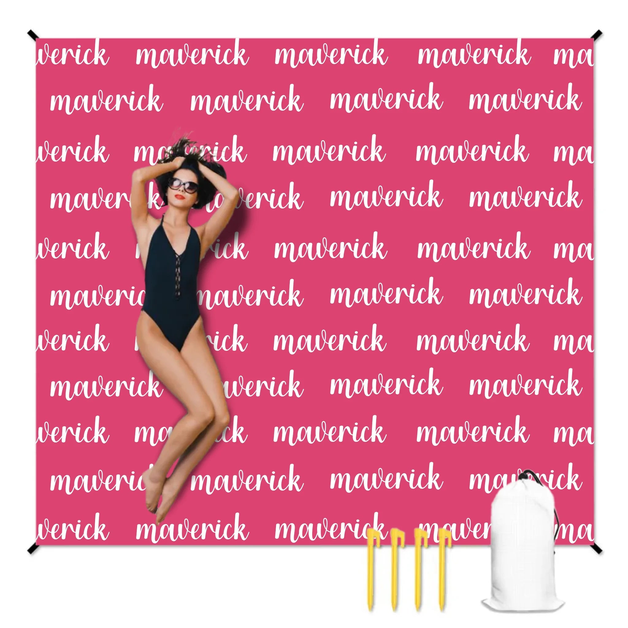 Full Width Name Customized Beach Mat - OLESA