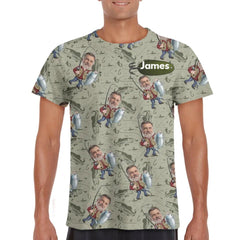 Funny Caricature Face - Personalized Fishing Full Body Print Shirt - Gift for Fishing Enthusiasts - OLESA