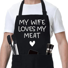 Funny Husband Apron - Men's Naughty Anniversary, Fathers Day, Birthday Gifts - Husband Gifts from Wife - OLESA