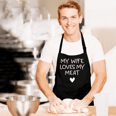 Funny Husband Apron - Men's Naughty Anniversary, Fathers Day, Birthday Gifts - Husband Gifts from Wife - OLESA