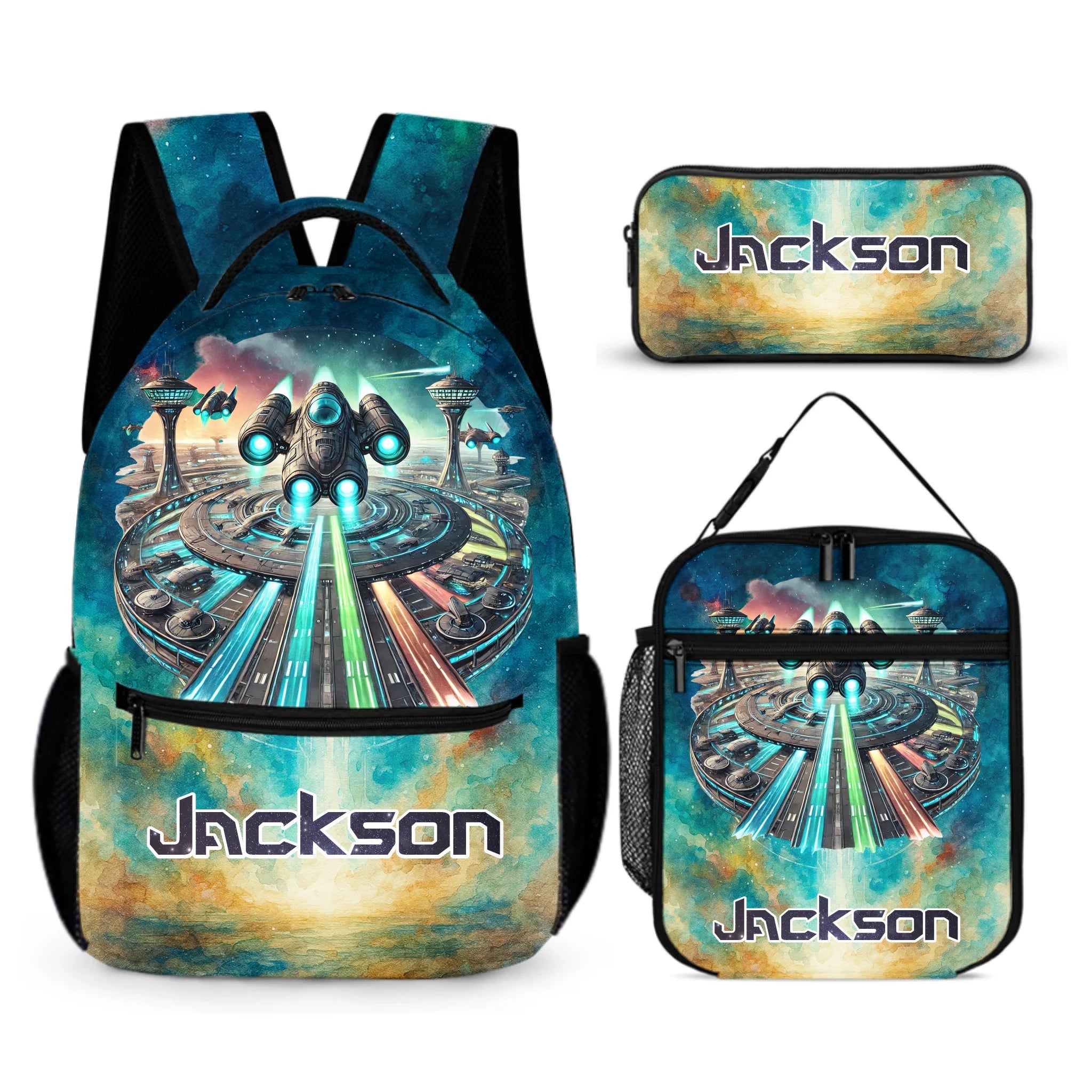 Future Technology Customized Backpack - Personalized Name - OLESA