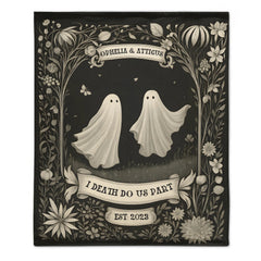 👻Ghost Couple 'Till Death Do Us Part' - Personalized Blanket - Spooky Halloween Gifts/Anniversary Gifts - OLESA