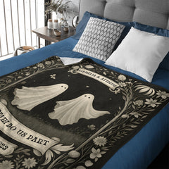 👻Ghost Couple 'Till Death Do Us Part' - Personalized Blanket - Spooky Halloween Gifts/Anniversary Gifts - OLESA